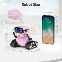 Robot Fille ALLCELE : Jouet RC Rose avec LED, Musique & Télécommande - Cadeau Idéal!