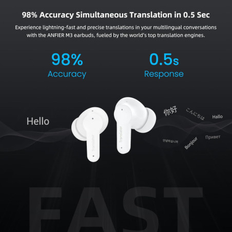 Écouteurs Traducteurs IA M3 : Communication Globale Instantanée en 144 Langues, Son HD