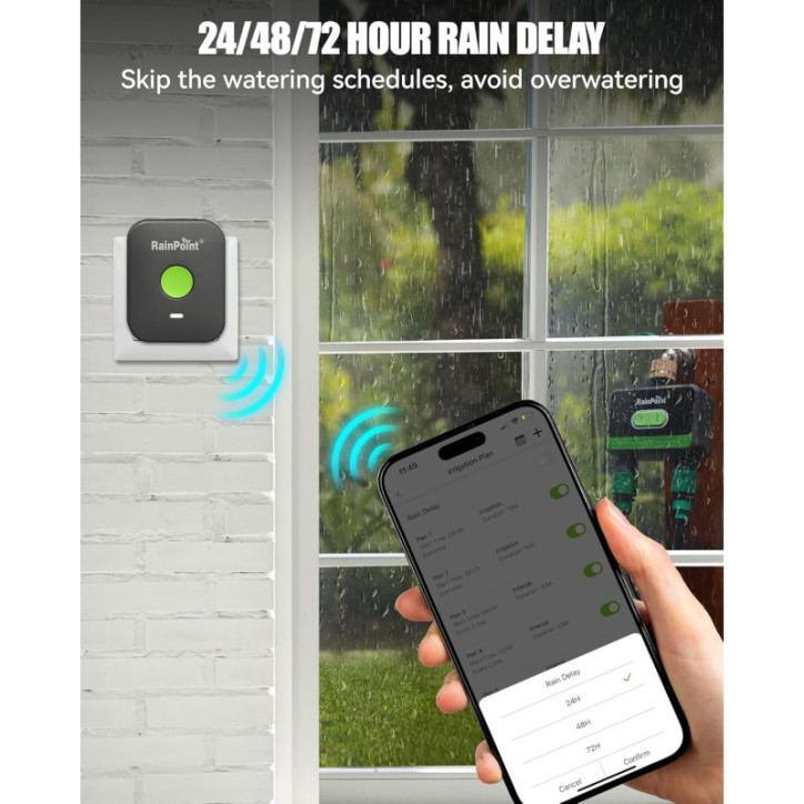 RAINPOINT Smart WiFi Sprinkler Timer: Dual Zone Control for Lush Lawns & Gardens RAINPOINT Smart WiFi Sprinkler Timer: Dual Zone Control for Lush Lawns & Gardens