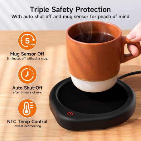 Oracer Smart Mug Warmer: Keep Your Coffee Hot at Home or Office - Auto Shut-Off & Adjustable Temp