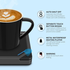 Chauffe-tasse à café et bougie intelligent avec arrêt automatique et chargement USB