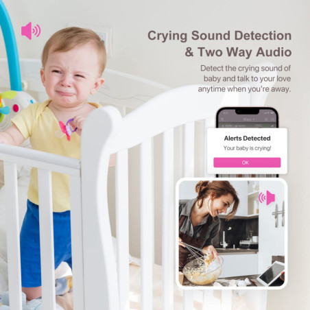 iBaby Moniteur Bébé Connecté: Vidéo HD, Suivi du Mouvement & Respiration, Audio Bidirectionnel