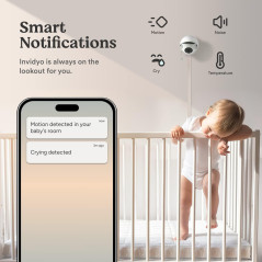Smart WiFi Baby Monitor — Sleep tracking, cry & cough detection, night vision, 2-way talk, pan & tilt camera!