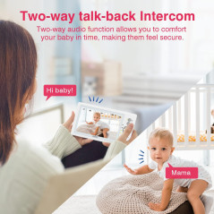 JouSecu Baby Monitor: 5 Inch Split-Screen, No WiFi, 29 Hour
