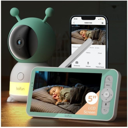 BOIFUN 2K Baby Monitor: See, Hear & Soothe Your Baby From Anywhere!
