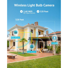 LaView 4MP WiFi Bulb Camera with Night Vision and Motion Detection