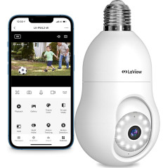 LaView 4MP WiFi Bulb Camera with Night Vision and Motion Detection