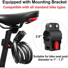Verrou à câble biométrique Anweller 4.9FT pour vélo et scooter