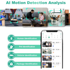 2K Wireless Outdoor Security Cameras with AI Detection & Night Vision