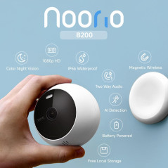 Noorio B200: Wireless Security Camera - 1080p, Color Night Vision, AI Motion Detection & 2-Way Talk