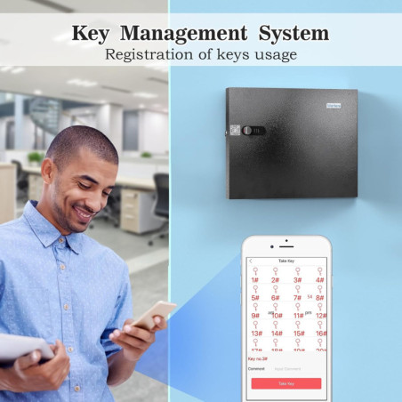 WeHere Secure Key Lock Box: Wall-Mounted Cabinet with Combination Lock & 16 Key Tags - Perfect for Home, Office, & Valet!