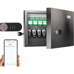 Secure WeHere Key Lock Box - Wall Mount Cabinet with 16 Key Tags
