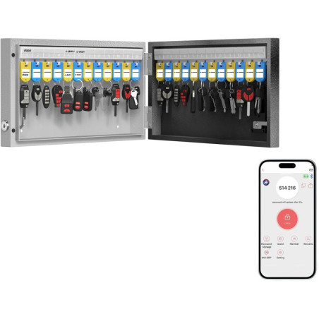 WeHere Smart Key Lock Box: Secure 24-Key Cabinet with App & OTP Access - Perfect for Home, Office & Rentals!
