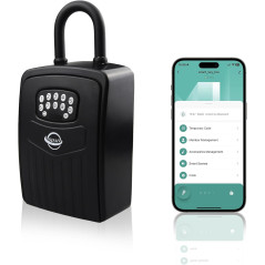 Smart Bluetooth Key Lock Box – App Access, 6-Digit Code, Wall-Mounted