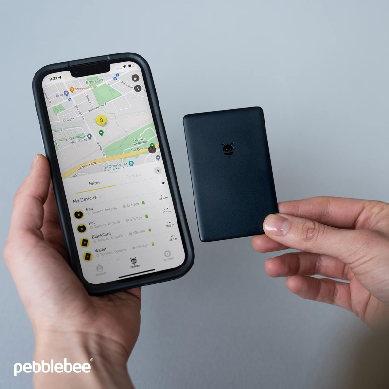 Pebblebee Card: Rechargeable Item Tracker with Apple Find My & 500ft Range