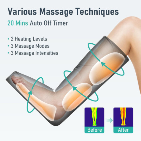 QUINEAR Leg Massager with Heat & Air Compression: Relief for Foot & Calf Pain - FSA/HSA Eligible!