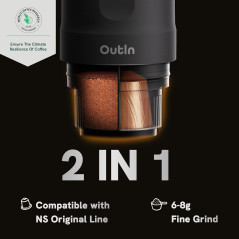 OutIn Nano: Portable Espresso Maker - Brew on the Go! Self-Heating, USB-C, for Home, Camping & Travel