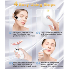 Masseur Facial Multifonctionnel - 7 Couleurs, Portable et Éclat