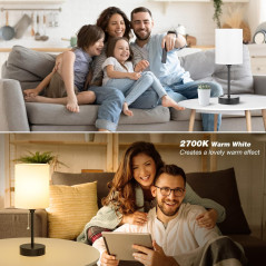 Versatile Bedside Table Lamp - 3 Color Temperatures & USB Ports