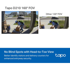 TP-Link Tapo D210: 2K Smart Video Doorbell with Night Vision & Free AI