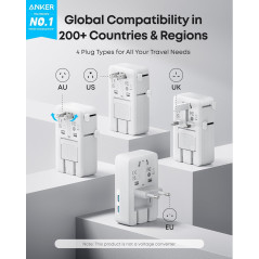 Anker Nano Travel Adapter: 5 Ports & Smart Temp Control for Worldwide Use