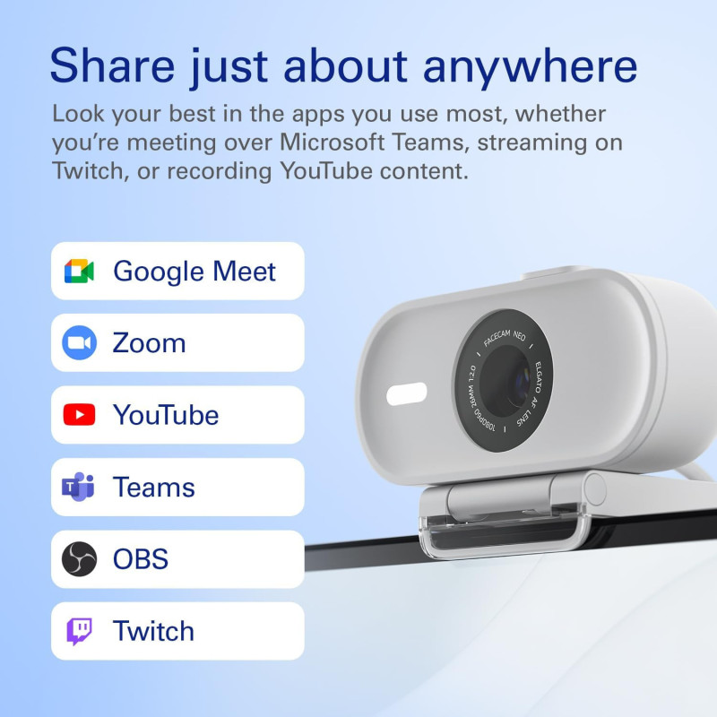 Elgato Facecam Neo : Webcam Full HD avec protection privée
