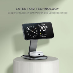 Qi2 15W Satechi 2-in-1 Wireless Charger for iPhone & AirPods Pro
