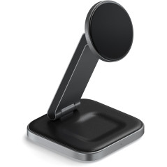 Qi2 15W Satechi 2-in-1 Wireless Charger for iPhone & AirPods Pro