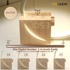 Réveil Vivilumens : Simulateur de lever, lumière & sons doux