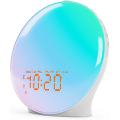 Sunrise Alarm Clock & Sound Machine: 17 Nightlights, Bluetooth, FM Radio
