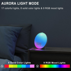 Sunrise Alarm Clock & Sound Machine: 17 Nightlights, Bluetooth, FM Radio