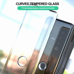 Secure Smart Glass Door Lock: WiFi Face ID & Fingerprint Access - Keyless Entry!