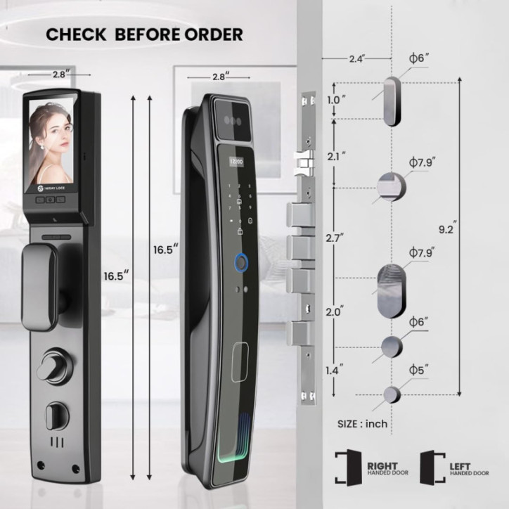 3D Face Recognition Smart Lock: WiFi, Fingerprint, Camera, App Control - Keyless Entry for Ultimate Home Security 3D Face Recognition Smart Lock: WiFi, Fingerprint, Camera, App Control - Keyless Entry for Ultimate Home Security