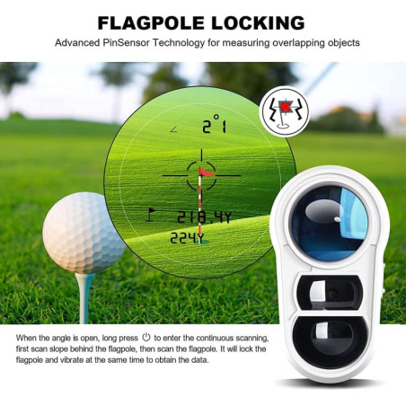 Golf Télémètre avec Pente, Vibration et Batterie Rechargeable