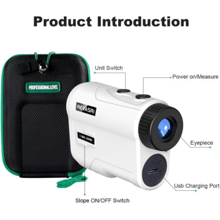 REVASRI Golf Rangefinder: 1000YDS Laser Accuracy with Slope & Vibration - Tournament Legal!