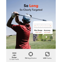 REDTIGER Golf Rangefinder: 1200 Yards, Slope & 7X Magnification
