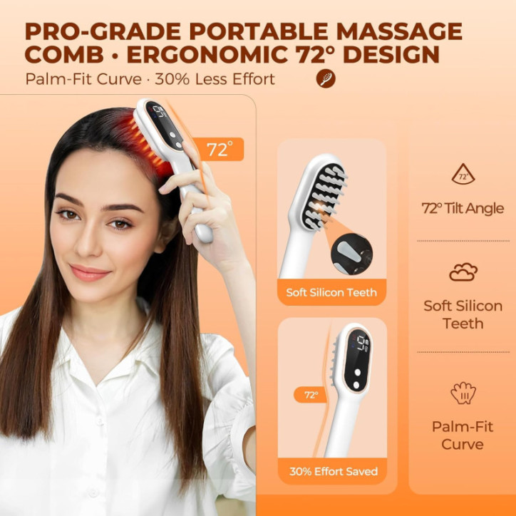 Laser Hair Growth Comb: Red Light Therapy for Thicker, Fuller Hair - Men & Women Laser Hair Growth Comb: Red Light Therapy for Thicker, Fuller Hair - Men & Women