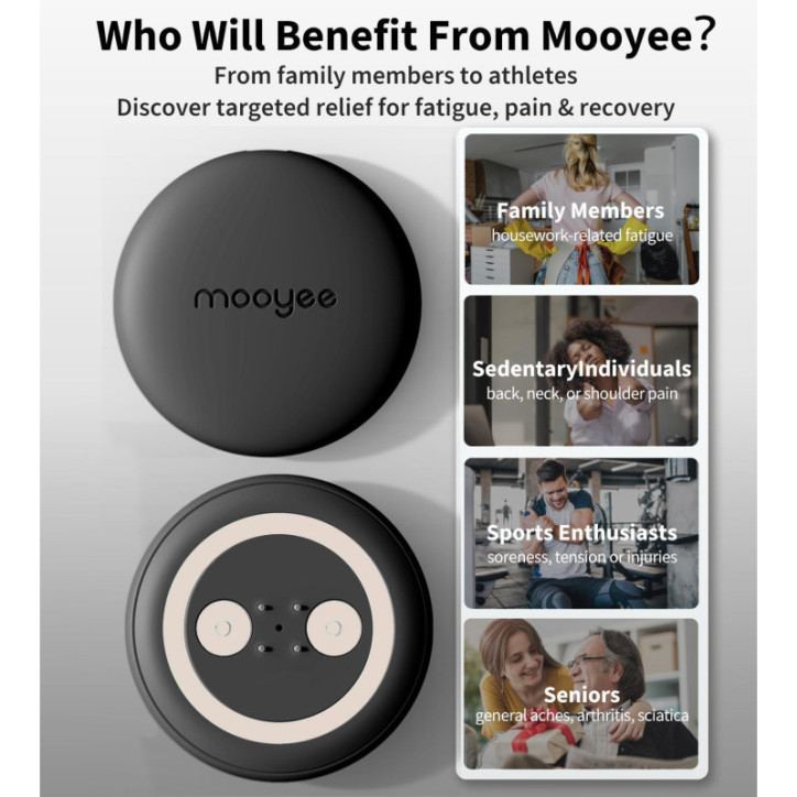 Mooyee M2 : Stimulateur Musculaire TENS Sans Fil - Soulagement Douleur & Récupération Optimale