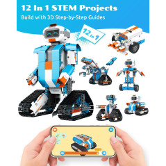 WhalesBot E7 Pro : Robot STEM 12-en-1 pour Enfants - Apprends à Coder en Tamusant !