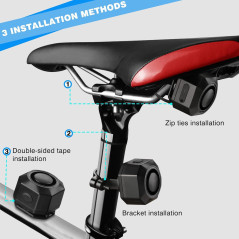 Alarme de Vélo USB Rechargeable 110dB - Sécurité Anti-Vol