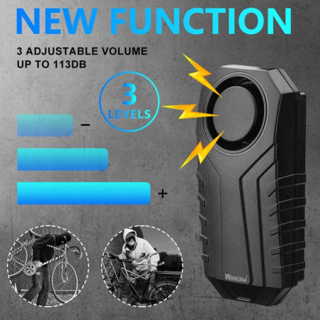 WSDCAM Bike Alarm: 113dB Anti-Theft Security with Remote - Protect Your Motorcycle, E-bike, & Scooter!