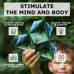 SHASHIBO Shape Shifting Box: Transforming STEM Fidget Cube - Blue Planet