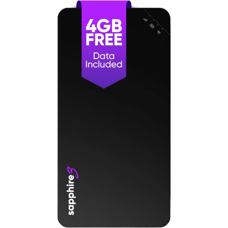 Sapphire 3 Portable WiFi Hotspot: Global 4GB Data, 18-Hour Battery