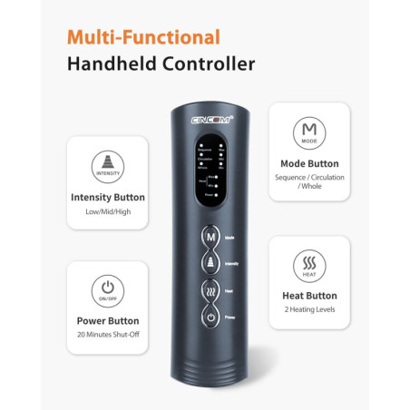 Relieve Pain & Edema with CINCOM Heated Leg Massager & Compression