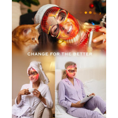NEWKEY Masque LED Thérapie Rouge & Bleue : Anti-Âge, Anti-Acné, Sans Fil – Soin Visage 10 Minutes