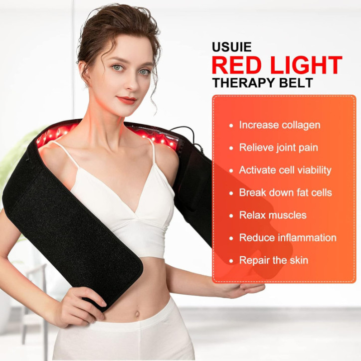 Red Light Therapy Belt: Pain Relief for Back, Shoulder & Waist - Infrared Light Wrap with Timer Red Light Therapy Belt: Pain Relief for Back, Shoulder & Waist - Infrared Light Wrap with Timer