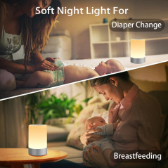 G Keni LED Touch Night Light — USB rechargeable, dimmable & gentle glow for baby and adult eye comfort!