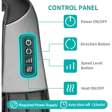 Nekteck Shiatsu Massager: Deep Tissue Relief for Neck & Back Pain with Heat - Perfect for Home, Office & Car!