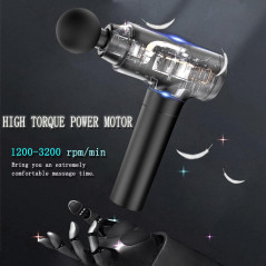Pistolet de Massage Deep Tissue 8 Têtes & 20 Vitesses Noir