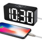 DreamSky: Réveil Numérique Compact avec Gros Chiffres LED & Port USB DreamSky: Réveil Numérique Compact avec Gros Chiffres LED & Port USB